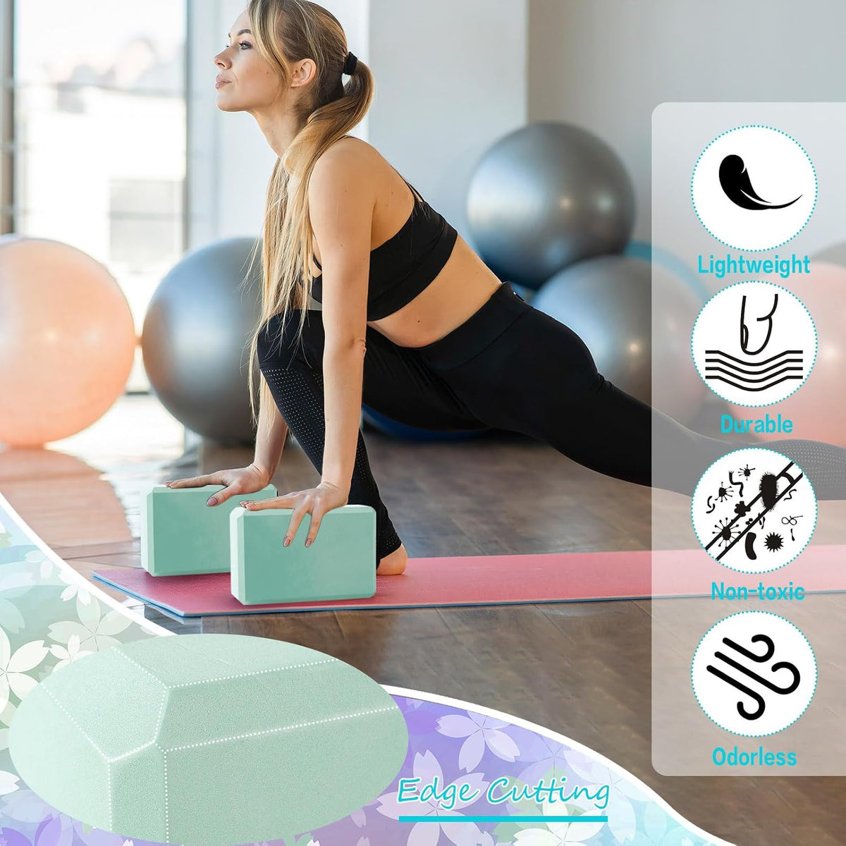 20 Pcs Yoga Blocks Bulk 9 x 6 x 3 Inch High Density Bricks to Improve Strength Flexibility Balance Soft Non Slip Gymnastic Blocks for Yoga Sports