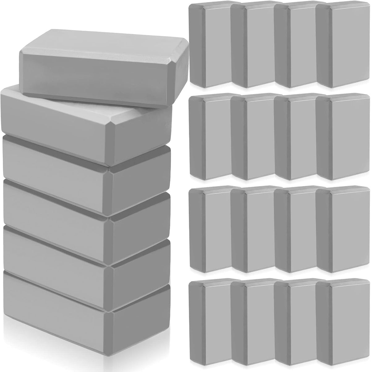 20 Pcs Yoga Blocks Bulk 9 x 6 x 3 Inch High Density Bricks to Improve Strength Flexibility Balance Soft Non Slip Gymnastic Blocks for Yoga Sports
