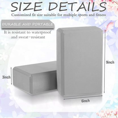 20 Pcs Yoga Blocks Bulk 9 x 6 x 3 Inch High Density Bricks to Improve Strength Flexibility Balance Soft Non Slip Gymnastic Blocks for Yoga Sports