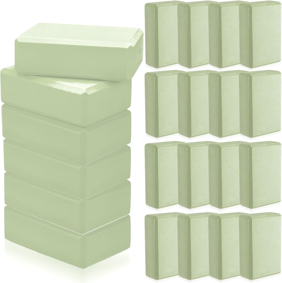20 Pcs Yoga Blocks Bulk 9 x 6 x 3 Inch High Density Bricks to Improve Strength Flexibility Balance Soft Non Slip Gymnastic Blocks for Yoga Sports