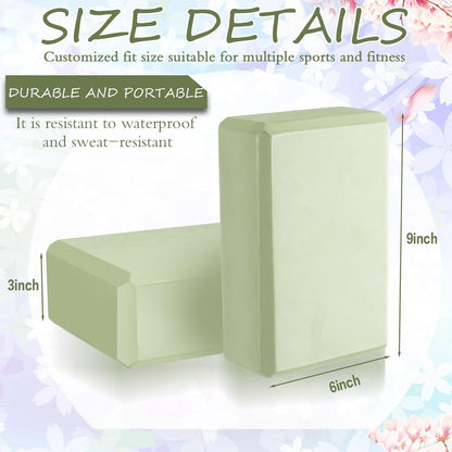 20 Pcs Yoga Blocks Bulk 9 x 6 x 3 Inch High Density Bricks to Improve Strength Flexibility Balance Soft Non Slip Gymnastic Blocks for Yoga Sports