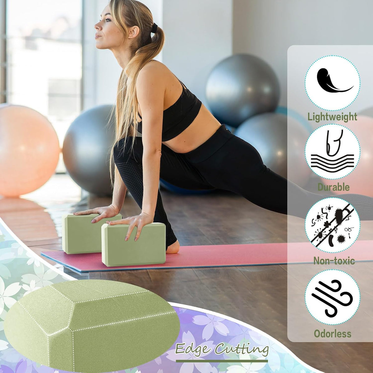 20 Pcs Yoga Blocks Bulk 9 x 6 x 3 Inch High Density Bricks to Improve Strength Flexibility Balance Soft Non Slip Gymnastic Blocks for Yoga Sports