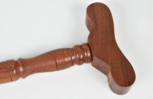 RSGM Wooden T-Shaped Yoga Danda/Stick for Jap Mala, Meditation, 48cm Length