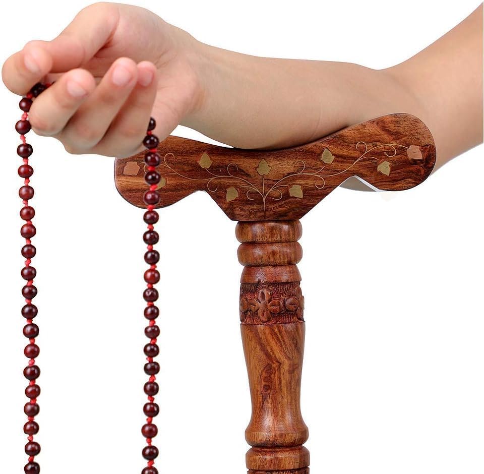 RSGM Wooden T-Shaped Yoga Danda/Stick for Jap Mala, Meditation, 48cm Length