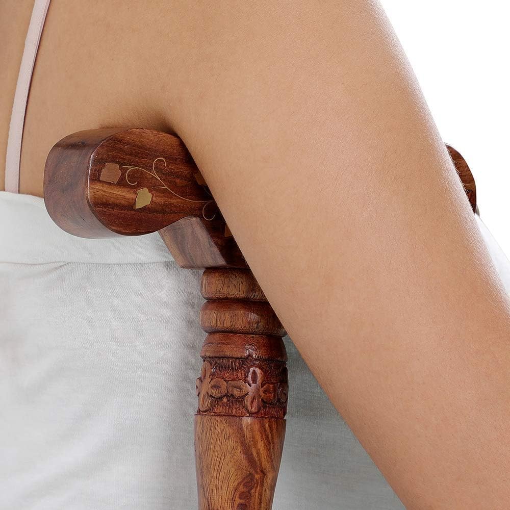 RSGM Wooden T-Shaped Yoga Danda/Stick for Jap Mala, Meditation, 48cm Length