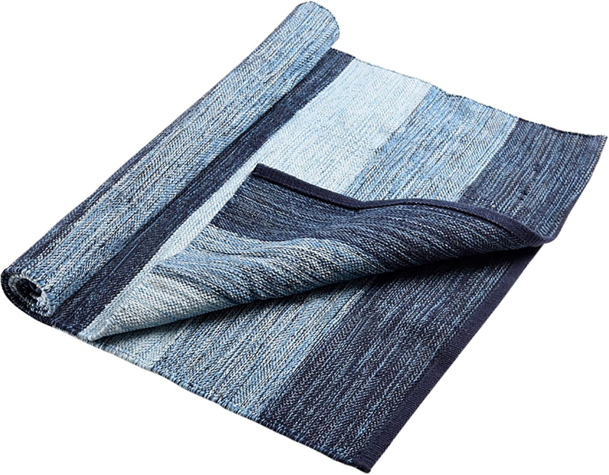 Cotton Yoga Rug - Absorbent, Grippy Tight Weave, Ashtanga and Hot Yoga Rug, Helps with Slippery Hands and Feet