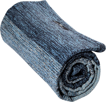 Cotton Yoga Rug - Absorbent, Grippy Tight Weave, Ashtanga and Hot Yoga Rug, Helps with Slippery Hands and Feet