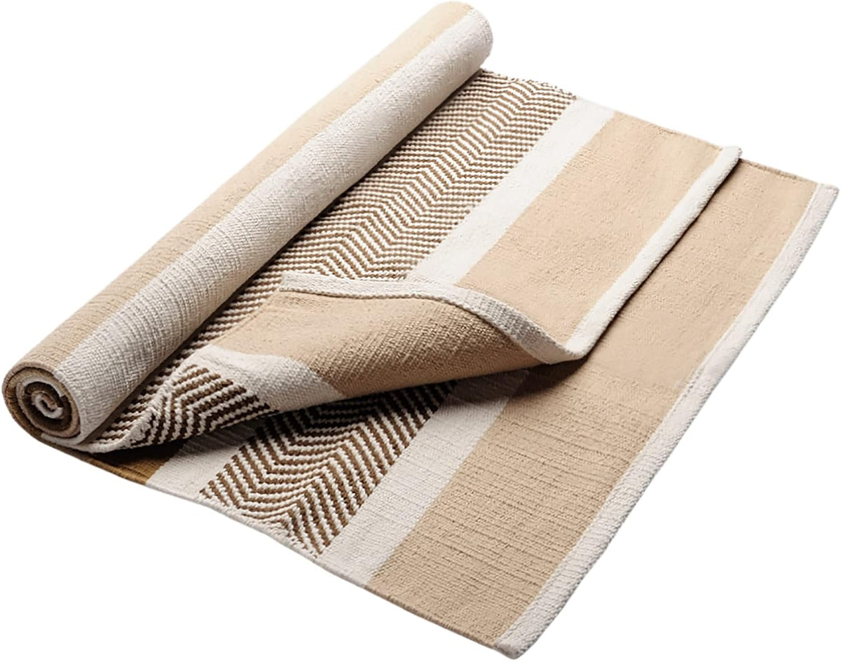 Cotton Yoga Rug - Absorbent, Grippy Tight Weave, Ashtanga and Hot Yoga Rug, Helps with Slippery Hands and Feet