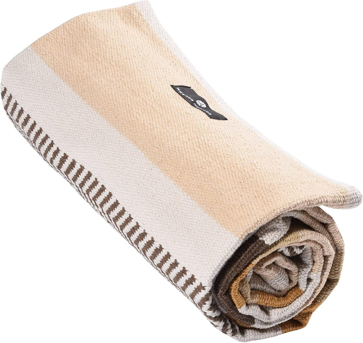 Cotton Yoga Rug - Absorbent, Grippy Tight Weave, Ashtanga and Hot Yoga Rug, Helps with Slippery Hands and Feet