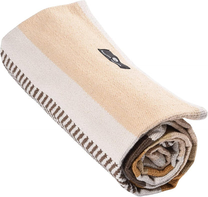 Cotton Yoga Rug - Absorbent, Grippy Tight Weave, Ashtanga and Hot Yoga Rug, Helps with Slippery Hands and Feet