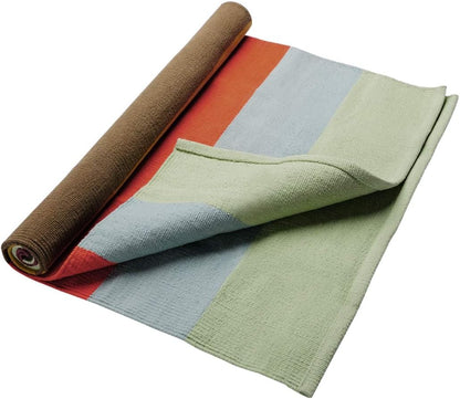Cotton Yoga Rug - Absorbent, Grippy Tight Weave, Ashtanga and Hot Yoga Rug, Helps with Slippery Hands and Feet