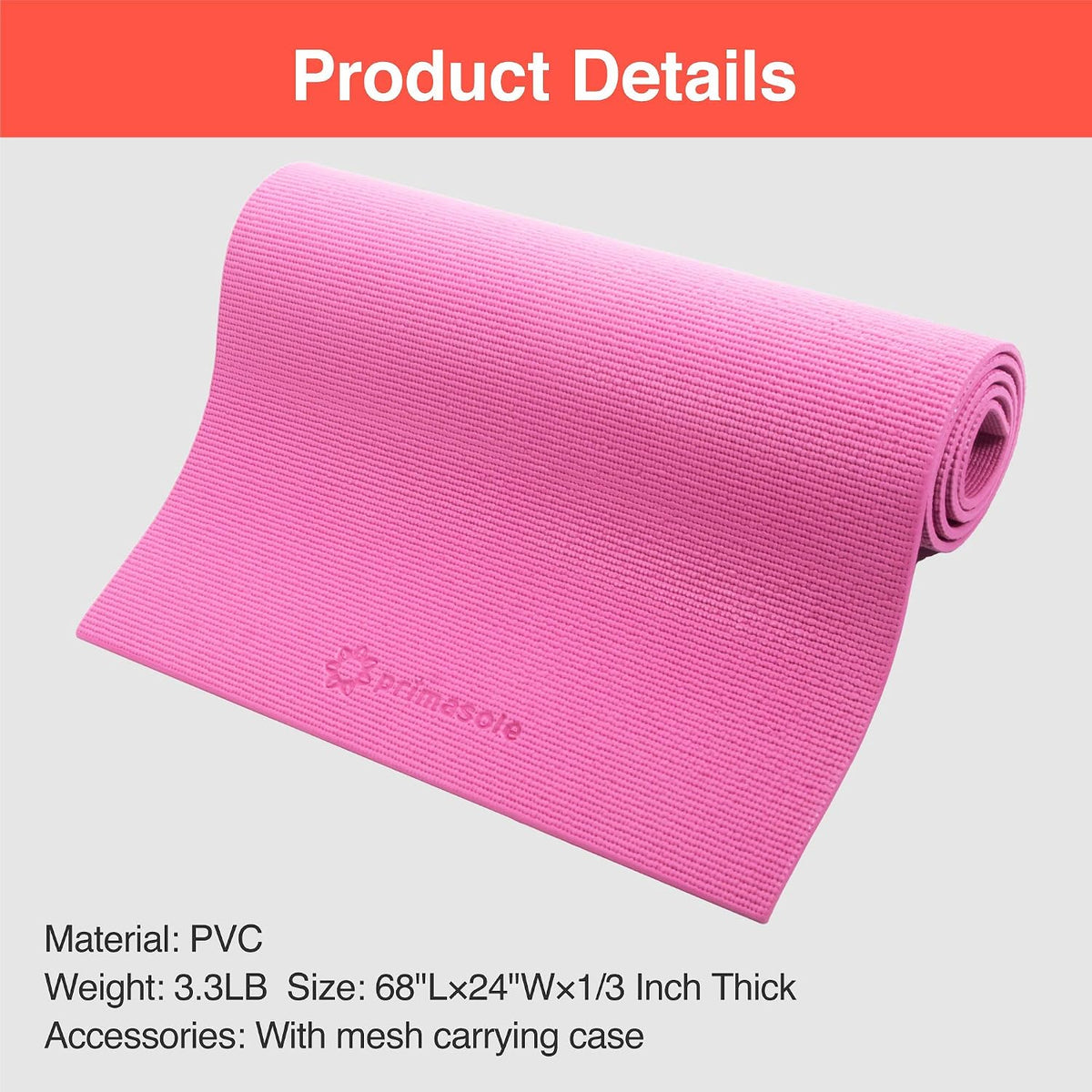 Yoga Mat with Carry Strap for Yoga Pilates Fitness and Floor Workout at Home and Gym Non-slip 9 colors