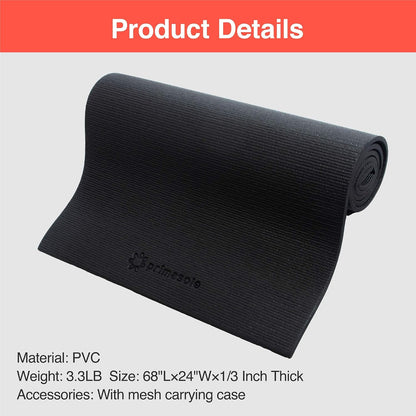 Yoga Mat with Carry Strap for Yoga Pilates Fitness and Floor Workout at Home and Gym Non-slip 9 colors