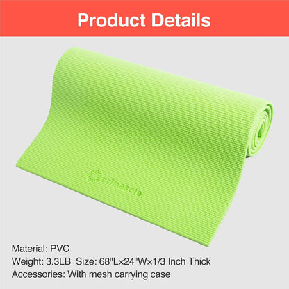 Yoga Mat with Carry Strap for Yoga Pilates Fitness and Floor Workout at Home and Gym Non-slip 9 colors
