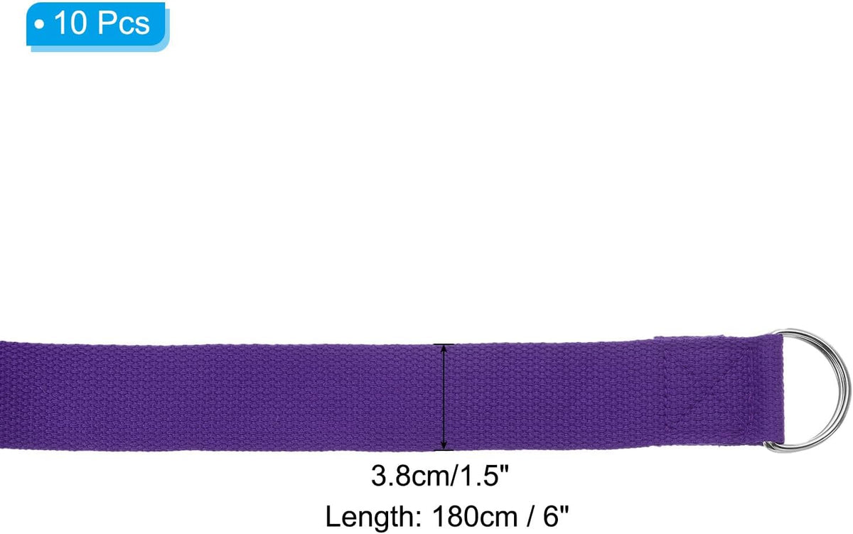 Yoga Strap for Stretching, Cotton Yoga Belt with Adjustable Metal D-Ring Buckle Stretch Band for Fitness Pilates