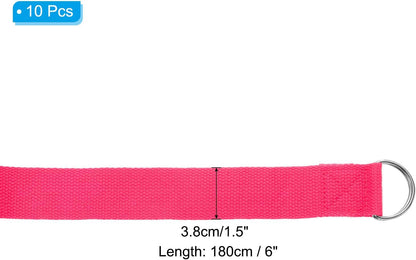 Yoga Strap for Stretching, Cotton Yoga Belt with Adjustable Metal D-Ring Buckle Stretch Band for Fitness Pilates