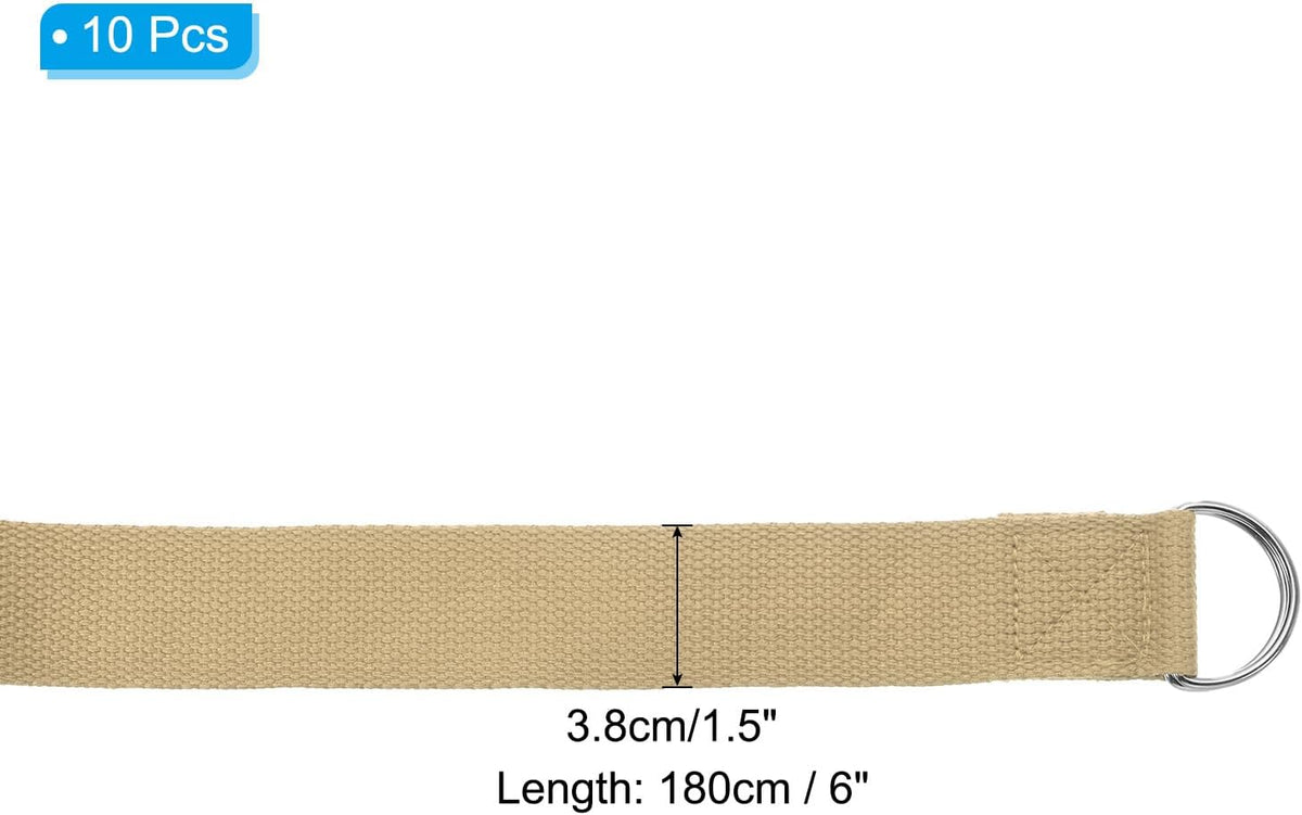 Yoga Strap for Stretching, Cotton Yoga Belt with Adjustable Metal D-Ring Buckle Stretch Band for Fitness Pilates