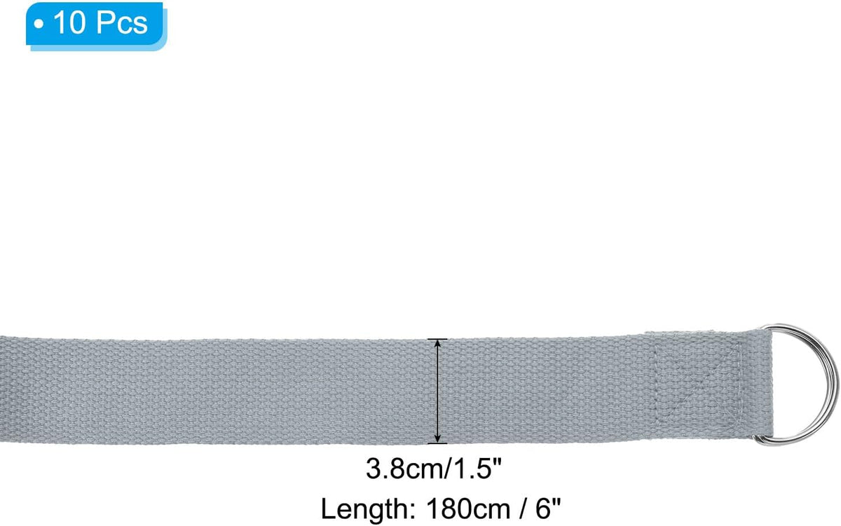 Yoga Strap for Stretching, Cotton Yoga Belt with Adjustable Metal D-Ring Buckle Stretch Band for Fitness Pilates
