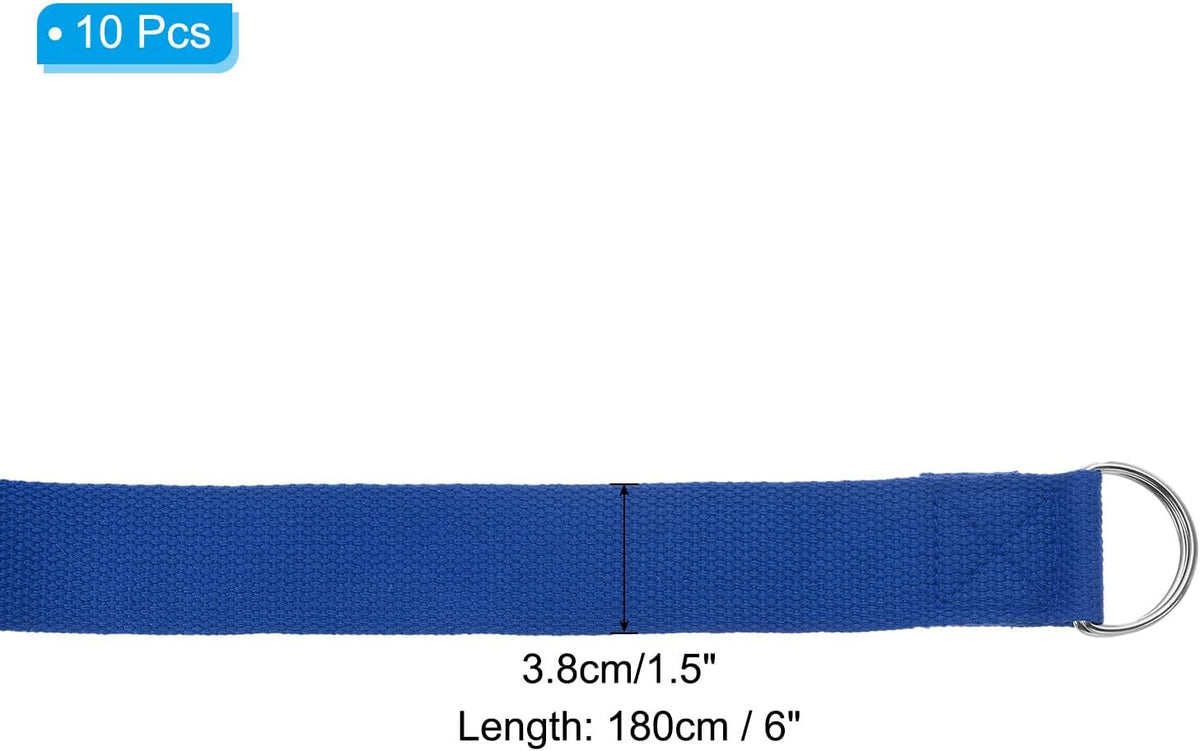 Yoga Strap for Stretching, Cotton Yoga Belt with Adjustable Metal D-Ring Buckle Stretch Band for Fitness Pilates