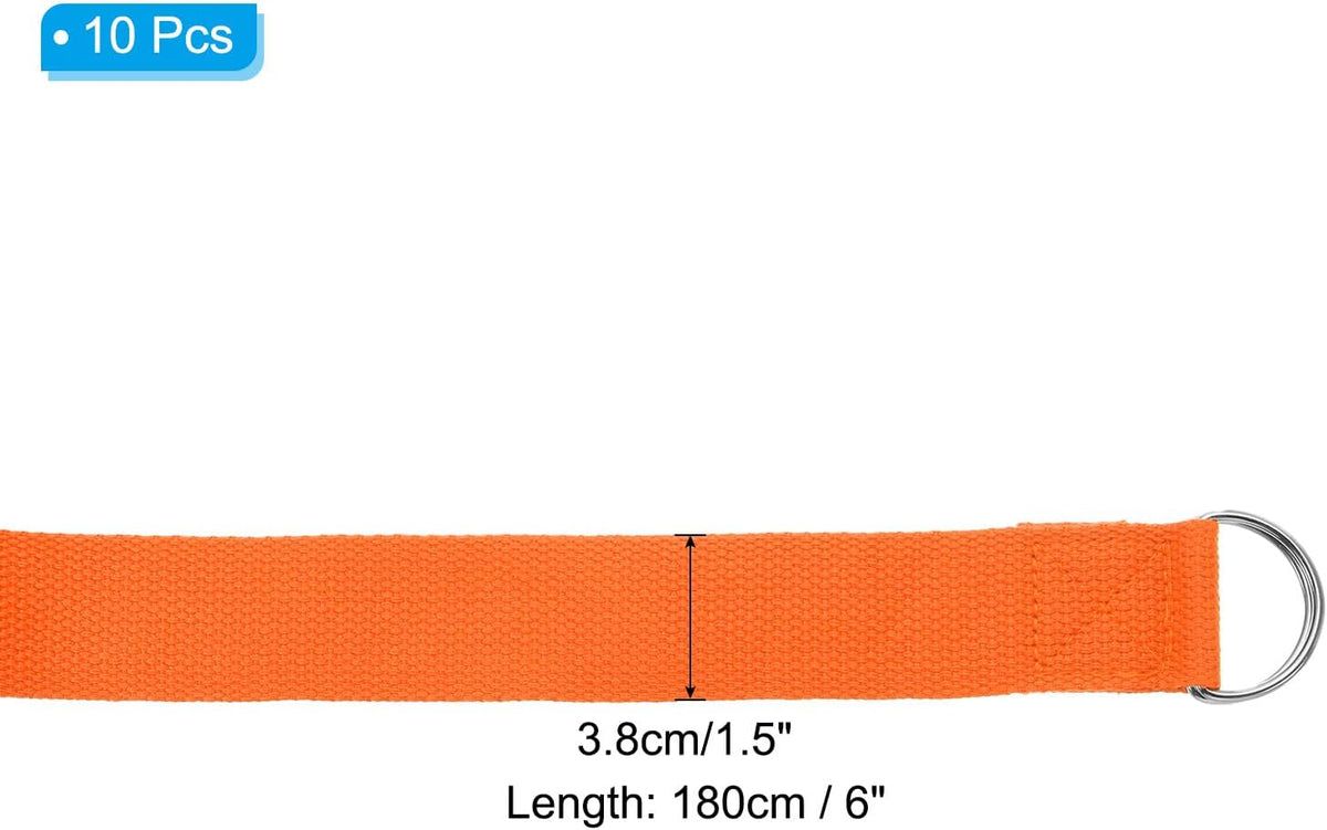 Yoga Strap for Stretching, Cotton Yoga Belt with Adjustable Metal D-Ring Buckle Stretch Band for Fitness Pilates