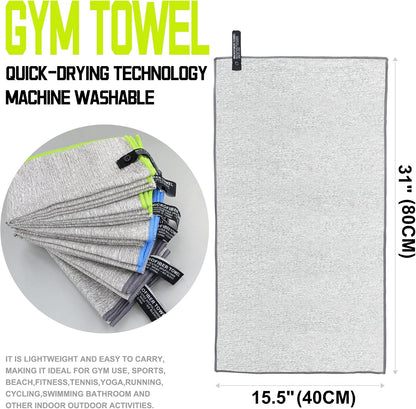 10 Pack Microfiber Gym Towels for Working Out，Fast Drying Workout Accessories Sweat Towels for Gym Gear for Men & Women,Sports Exercise Fitness Gear