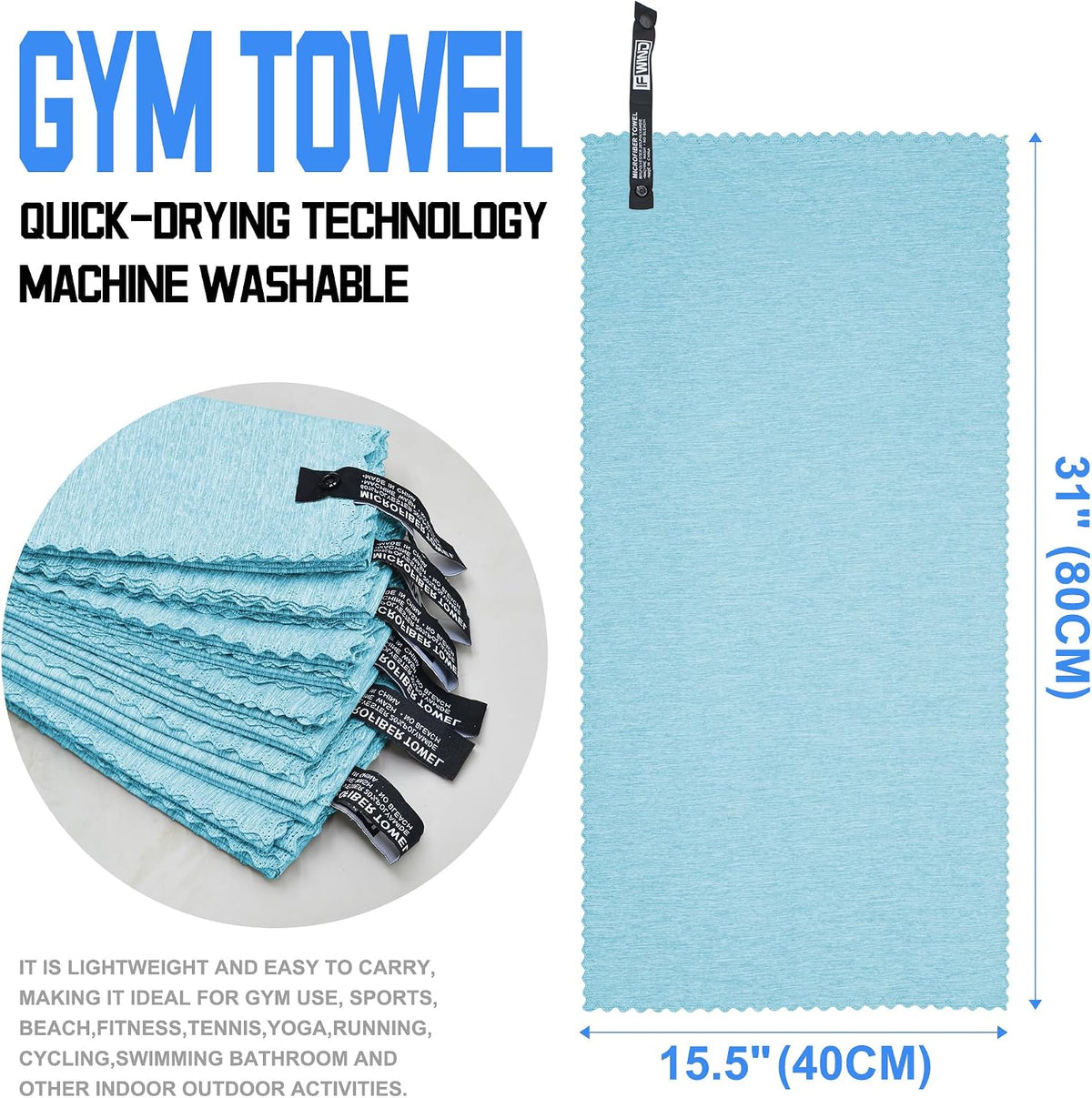 10 Pack Microfiber Gym Towels for Working Out，Fast Drying Workout Accessories Sweat Towels for Gym Gear for Men & Women,Sports Exercise Fitness Gear