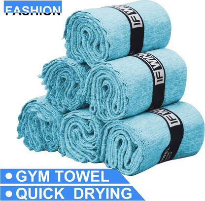 10 Pack Microfiber Gym Towels for Working Out，Fast Drying Workout Accessories Sweat Towels for Gym Gear for Men & Women,Sports Exercise Fitness Gear