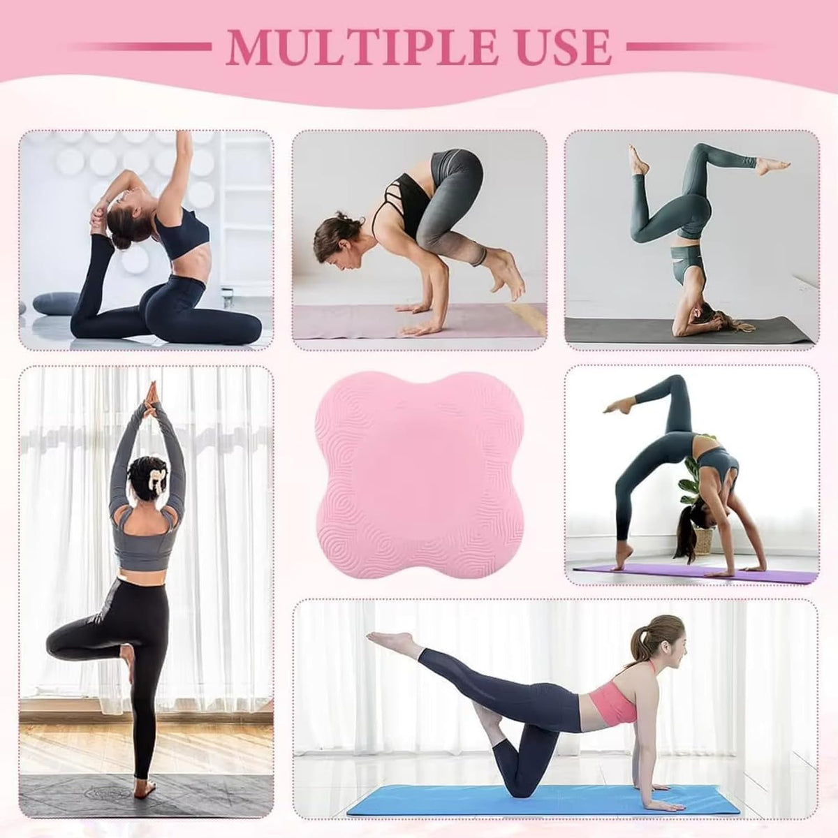 Yoga Knee Guards (Set of 2) - Male and Female Yoga Props and Accessories for Fitness, Travel, Meditation, Kneeling, Balance, Floor, Pilates Pads for Knee and Elbow