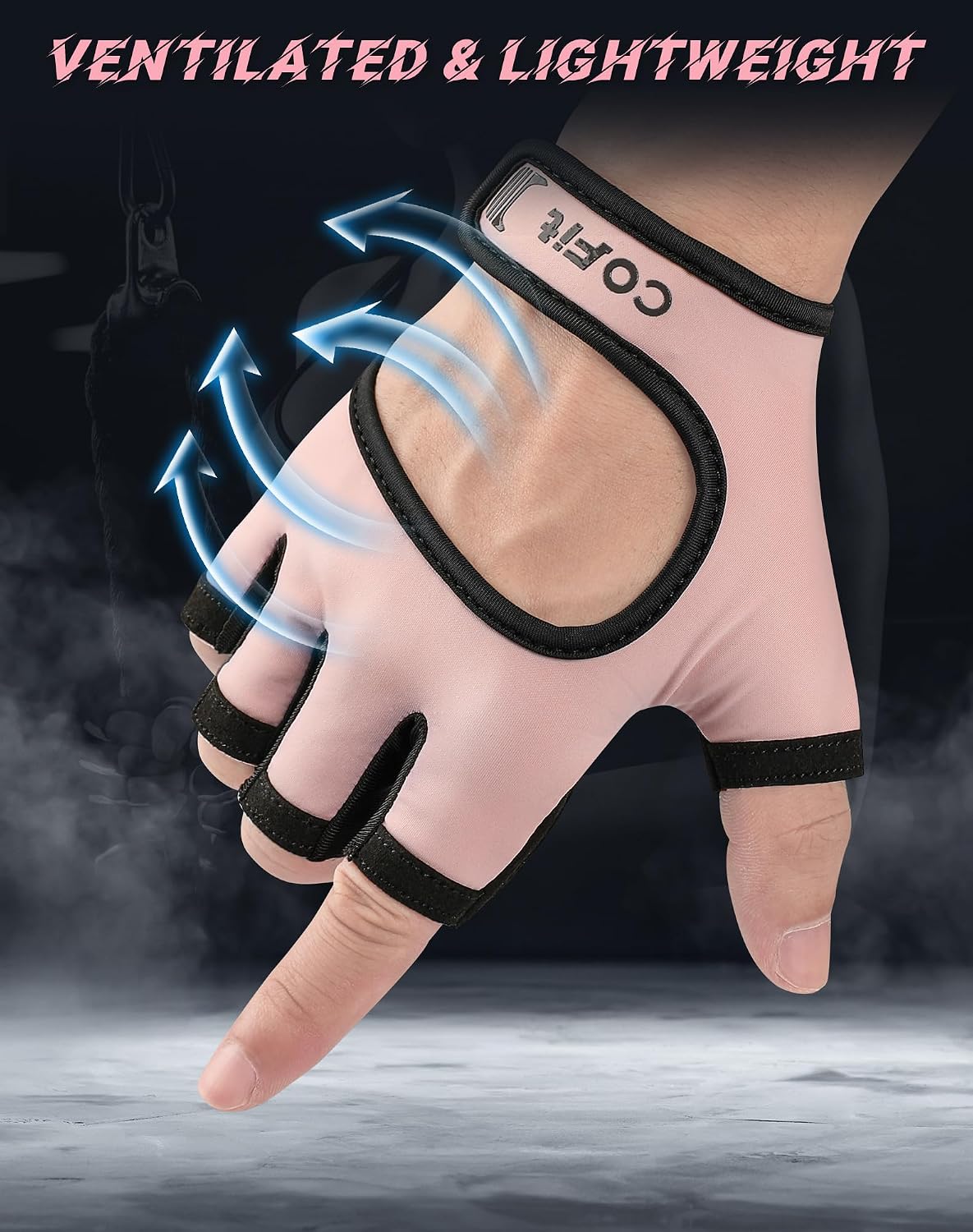 Breathable Workout Gloves, Antislip Weight Lifting Gym Gloves for Men Women, Superior Grip & Palm Protection for Weightlifting, Fitness, Exercise, Training