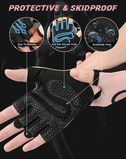 Breathable Workout Gloves, Antislip Weight Lifting Gym Gloves for Men Women, Superior Grip & Palm Protection for Weightlifting, Fitness, Exercise, Training
