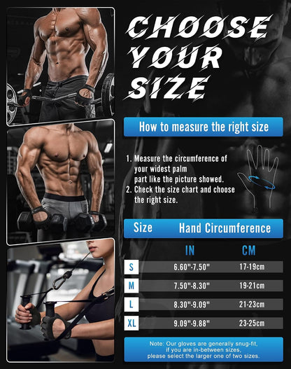 Breathable Workout Gloves, Antislip Weight Lifting Gym Gloves for Men Women, Superior Grip & Palm Protection for Weightlifting, Fitness, Exercise, Training