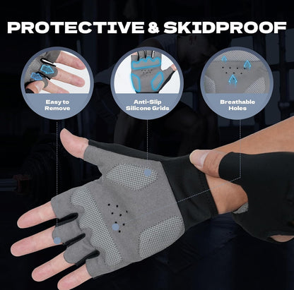 Breathable Workout Gloves, Antislip Weight Lifting Gym Gloves for Men Women, Superior Grip & Palm Protection for Weightlifting, Fitness, Exercise, Training