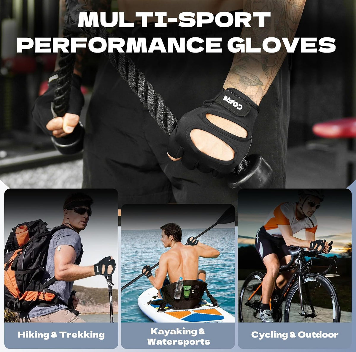 Breathable Workout Gloves, Antislip Weight Lifting Gym Gloves for Men Women, Superior Grip & Palm Protection for Weightlifting, Fitness, Exercise, Training