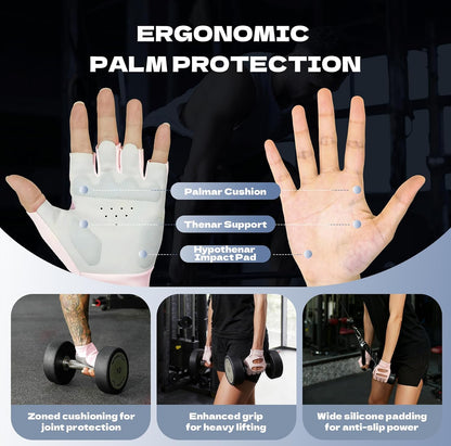 Breathable Workout Gloves, Antislip Weight Lifting Gym Gloves for Men Women, Superior Grip & Palm Protection for Weightlifting, Fitness, Exercise, Training