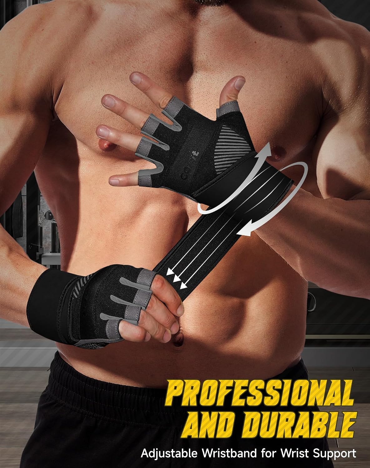 Breathable Workout Gloves, Antislip Weight Lifting Gym Gloves for Men Women, Superior Grip & Palm Protection for Weightlifting, Fitness, Exercise, Training