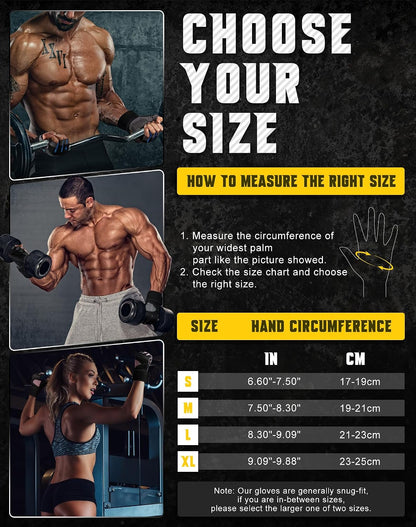 Breathable Workout Gloves, Antislip Weight Lifting Gym Gloves for Men Women, Superior Grip & Palm Protection for Weightlifting, Fitness, Exercise, Training