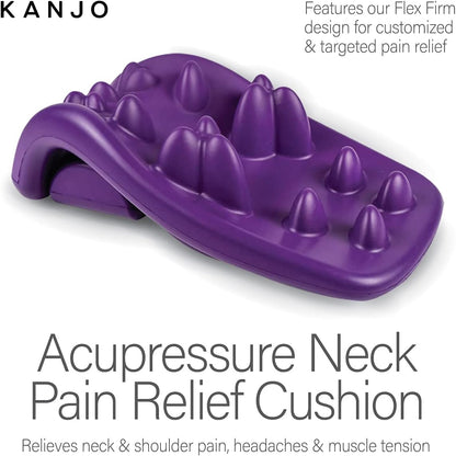 Acupressure Neck Pain Relief Cushion | Cervical Traction Device & Acupressure Cushion for Muscle Tension & Relaxation | Helps Relieve Neck & Shoulder Pain | Blue