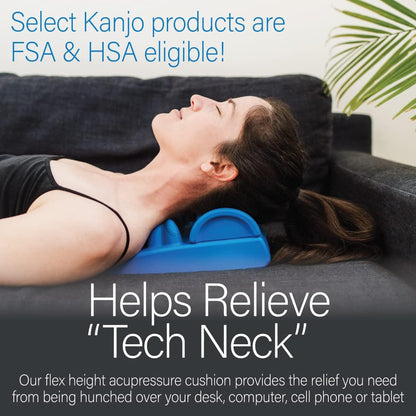 Acupressure Neck Pain Relief Cushion | Cervical Traction Device & Acupressure Cushion for Muscle Tension & Relaxation | Helps Relieve Neck & Shoulder Pain | Blue