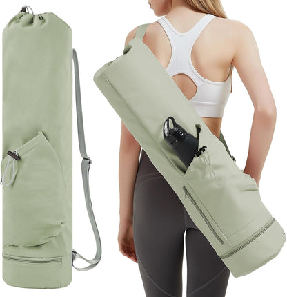 Yoga Mat Bag with Water Bottle Pocket & Wet Pocket for Women