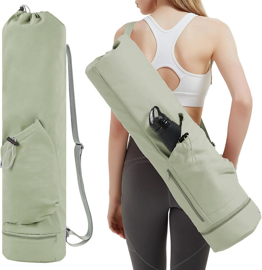 Yoga Mat Bag with Water Bottle Pocket & Wet Pocket for Women
