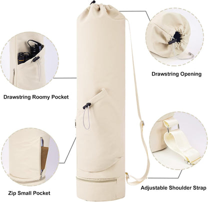 Yoga Mat Bag with Water Bottle Pocket & Wet Pocket for Women
