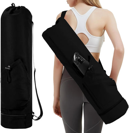 Yoga Mat Bag with Water Bottle Pocket & Wet Pocket for Women