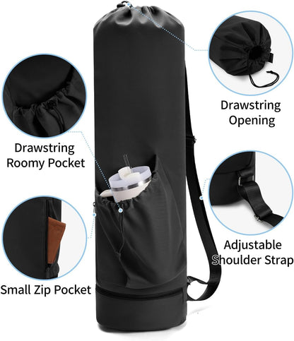 Yoga Mat Bag with Water Bottle Pocket & Wet Pocket for Women