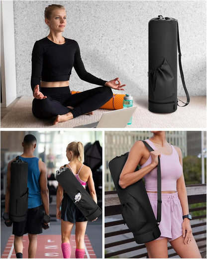 Yoga Mat Bag with Water Bottle Pocket & Wet Pocket for Women