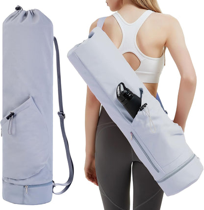 Yoga Mat Bag with Water Bottle Pocket & Wet Pocket for Women
