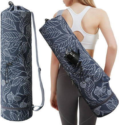 Yoga Mat Bag with Water Bottle Pocket & Wet Pocket for Women