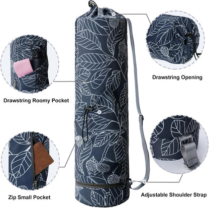 Yoga Mat Bag with Water Bottle Pocket & Wet Pocket for Women