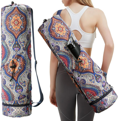 Yoga Mat Bag with Water Bottle Pocket & Wet Pocket for Women
