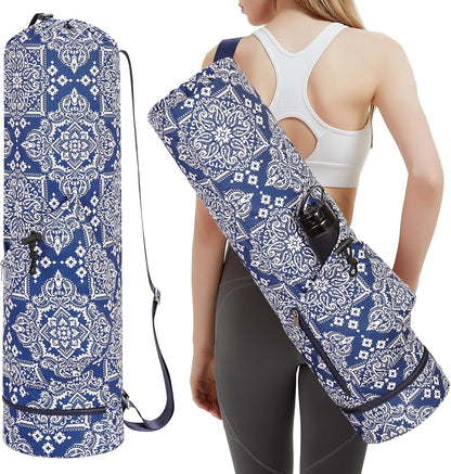 Yoga Mat Bag with Water Bottle Pocket & Wet Pocket for Women