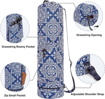 Yoga Mat Bag with Water Bottle Pocket & Wet Pocket for Women